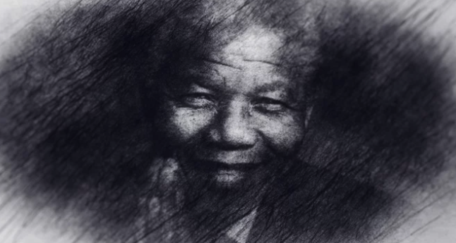 Portrait au fusain de Nelson Mandela